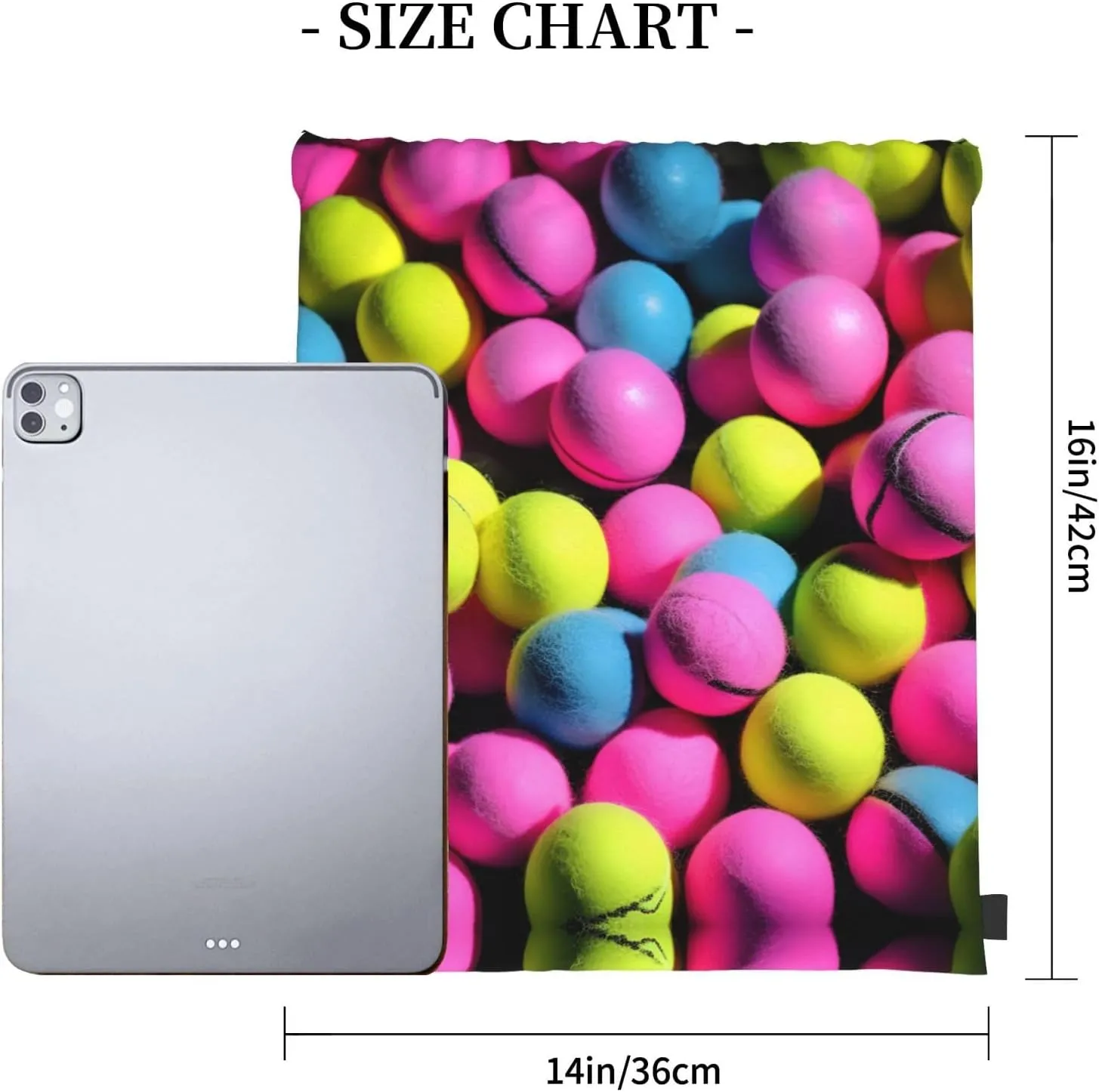 Bright Pink Tennis Balls Print Sports Drawstring Backpack,Water Resistant Bag, Gym Backpack for Women Men
