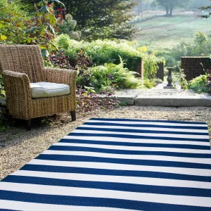 Brittany Stripe - Blue & White (9' x 12') Foldable Rug