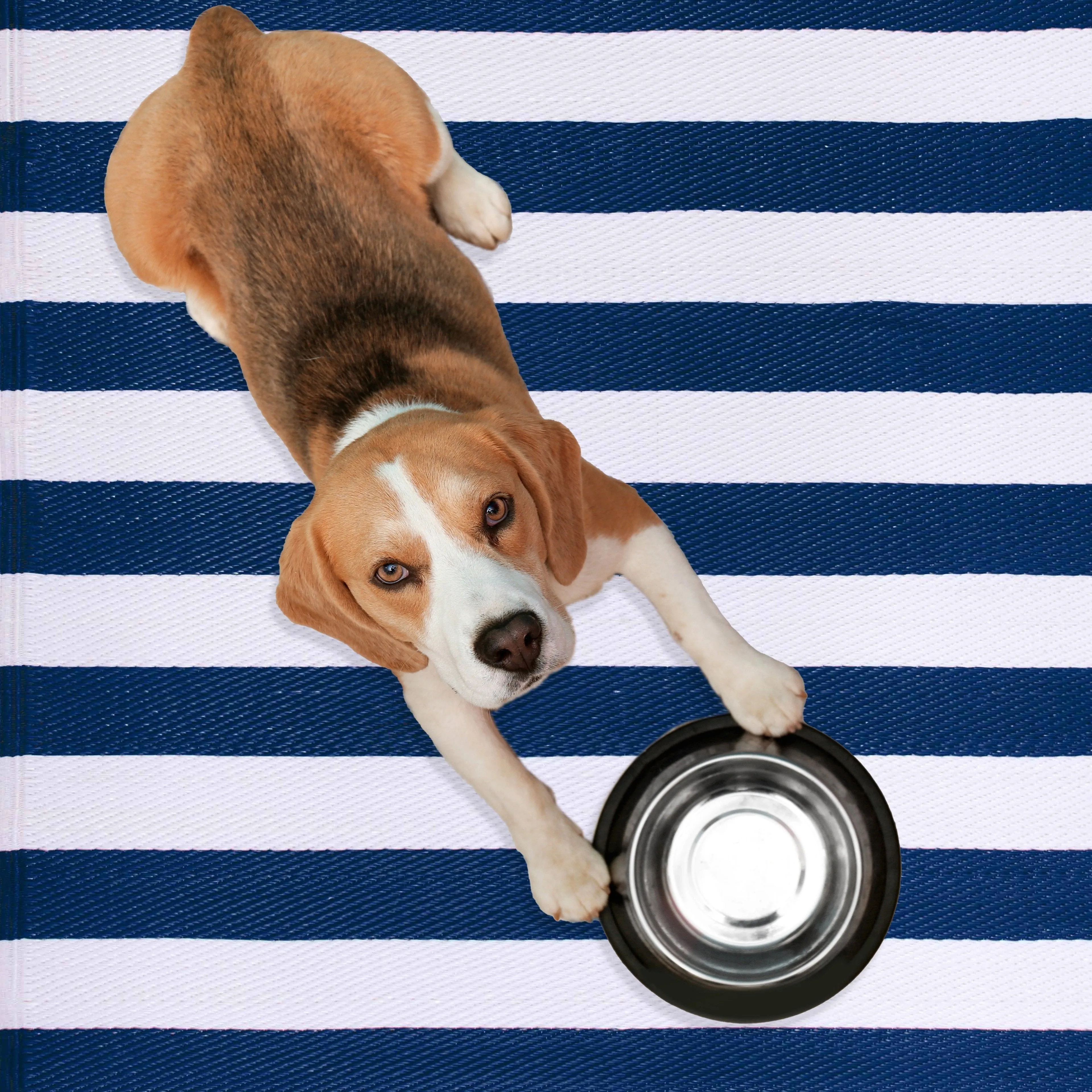 Brittany Stripe - Blue & White (9' x 12') Foldable Rug
