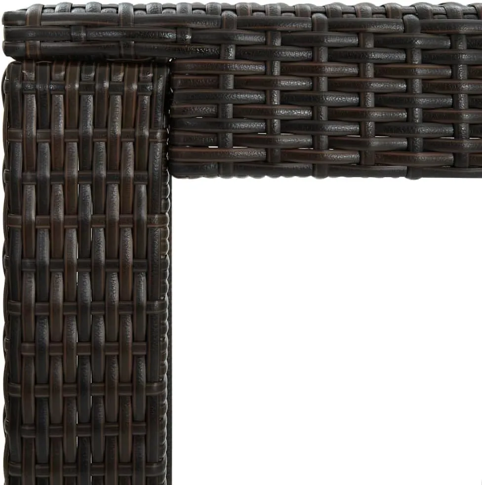 Brown Bar Table PE Rattan Durable, Outdoor Dining, Camping, and Kitchen Tables - Counter Height, Foldable Outdoor Furniture Table