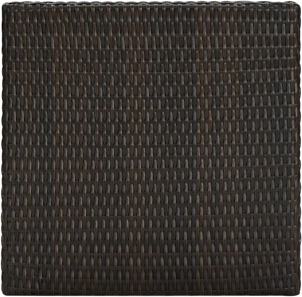 Brown Bar Table PE Rattan Durable, Outdoor Dining, Camping, and Kitchen Tables - Counter Height, Foldable Outdoor Furniture Table