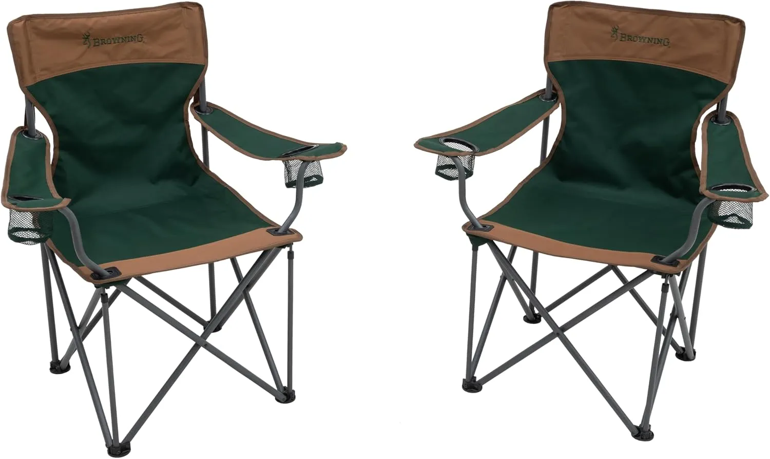 Browning Camping Double Back Foldable Chairs, Set of 2
