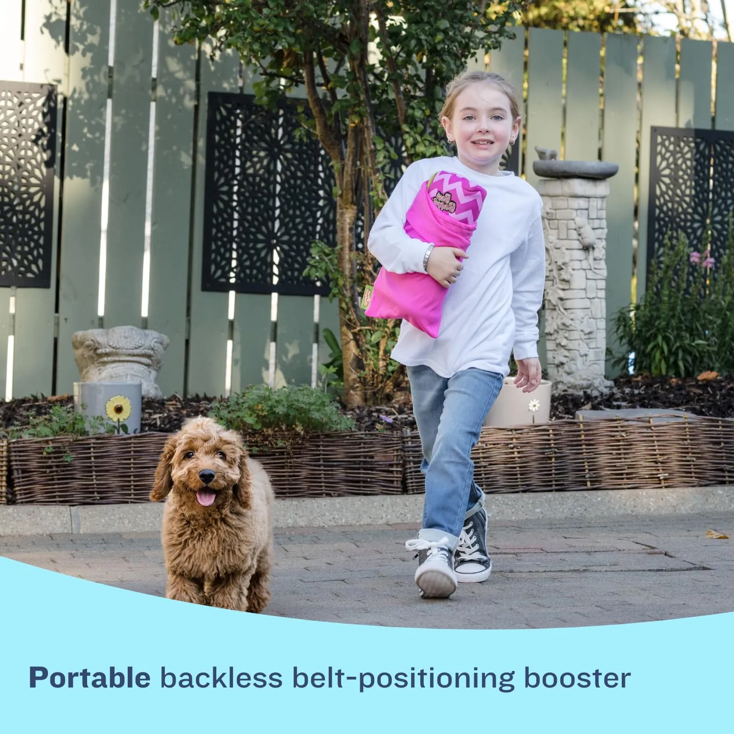 Bubblebum Booster Car Seat, Inflatable Booster Seat for Kids, Travel Carseat, Backless Portable Child Safety Seats for Car, Inflatable Seats for Cars 40-100 lbs, for 4 Year Old   Toddler, Kid - Pink