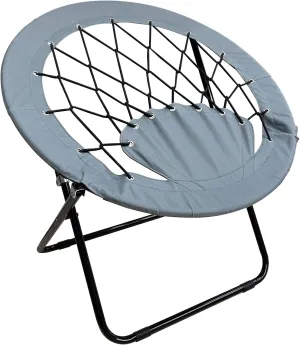 Bungee Chair Portable Foldable, Dish Bunjo Game Chair for Outdoor and Indoor and Camping and BBQ (Gray)