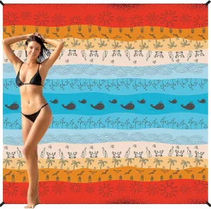 BYDOLL Beach Blanket Waterproof Sandproof 78''×81'' 1-7 Adults Oversized Lightweight Large Picnic Mat Waterproof Sandproof Blanket for Beach