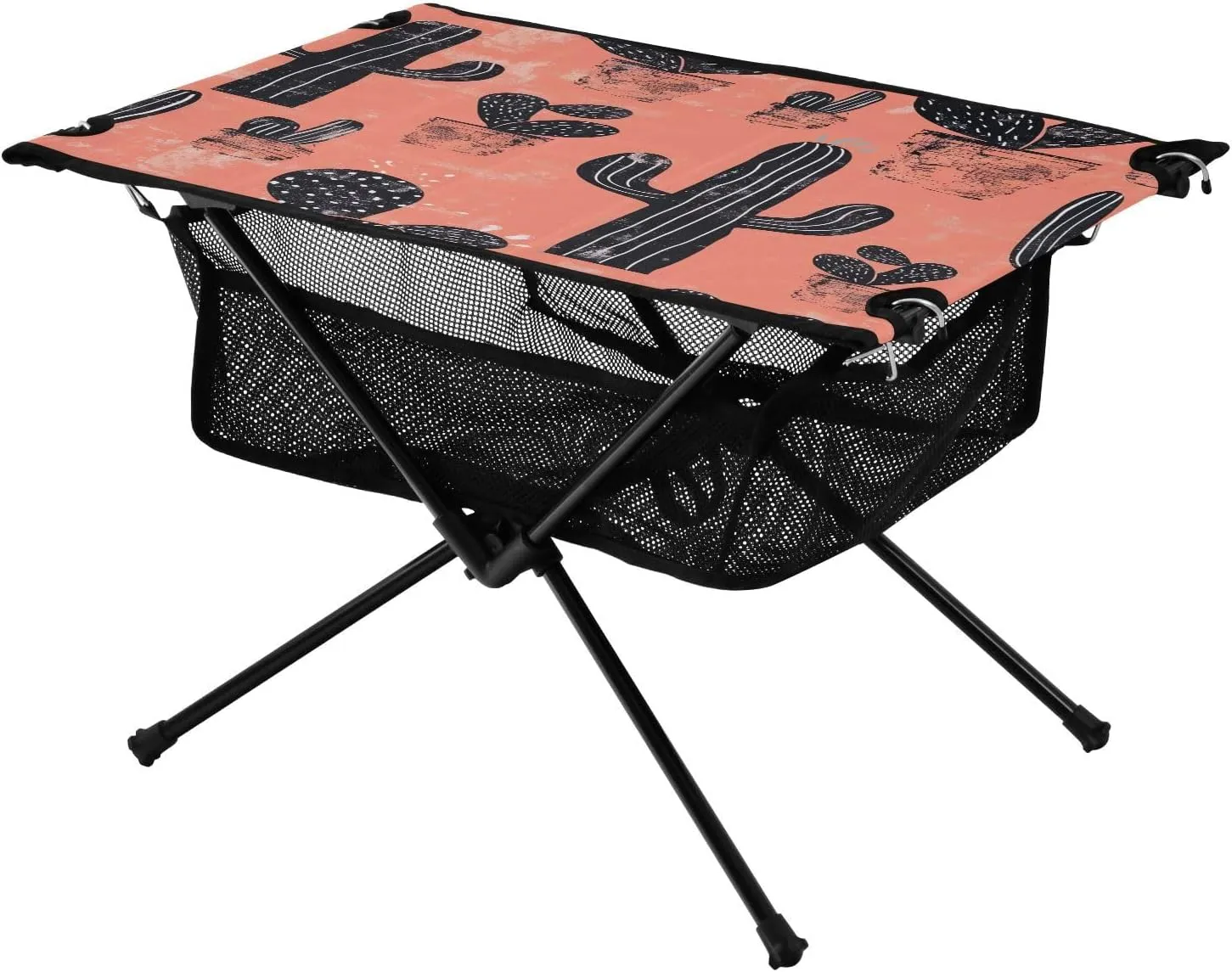 Cactus Pattern Portable Folding Camping Table, Compact Lightweight Beach Table with Carrying Bag for Outdoor Picnics, BBQs, Camp