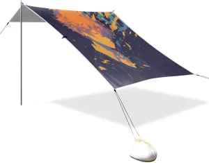 Calm Boy Beach Canopy UPF50  Protection Lightweight Large Portable Sun Shelter with Carrying Bag for Camping, Picnics, Backyard & Fishing