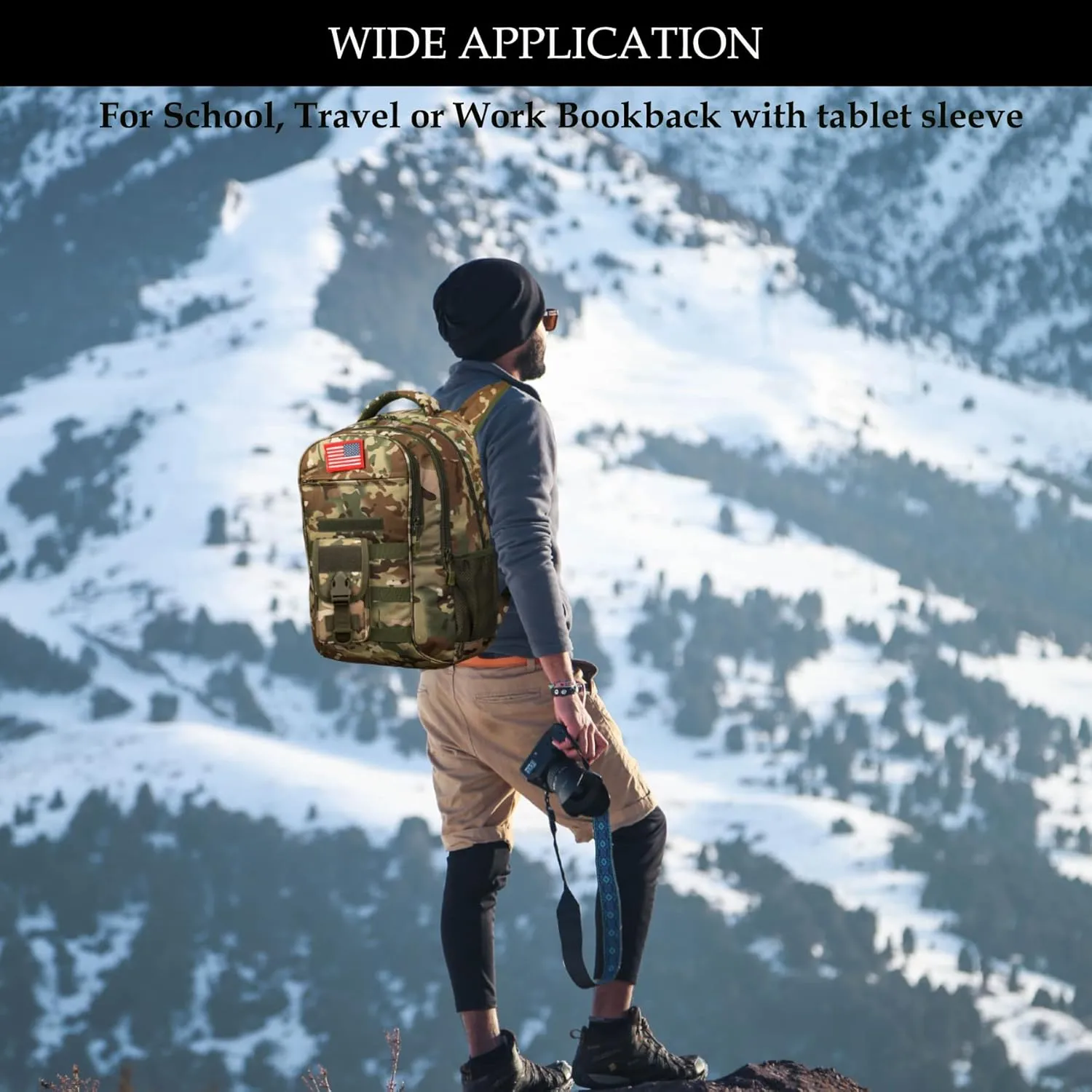 Camo Backpack,Boys Backpack for Scool Military,40L Army Bookbag Waterproof for Middle Elementary