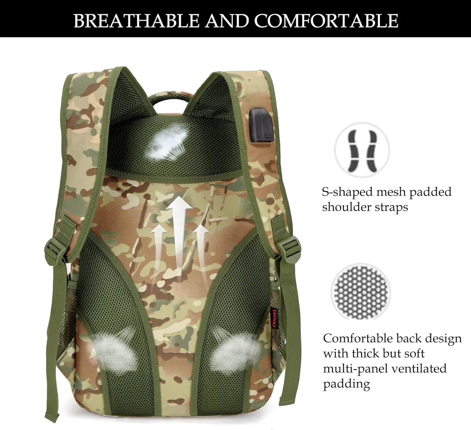 Camo Backpack,Boys Backpack for Scool Military,40L Army Bookbag Waterproof for Middle Elementary