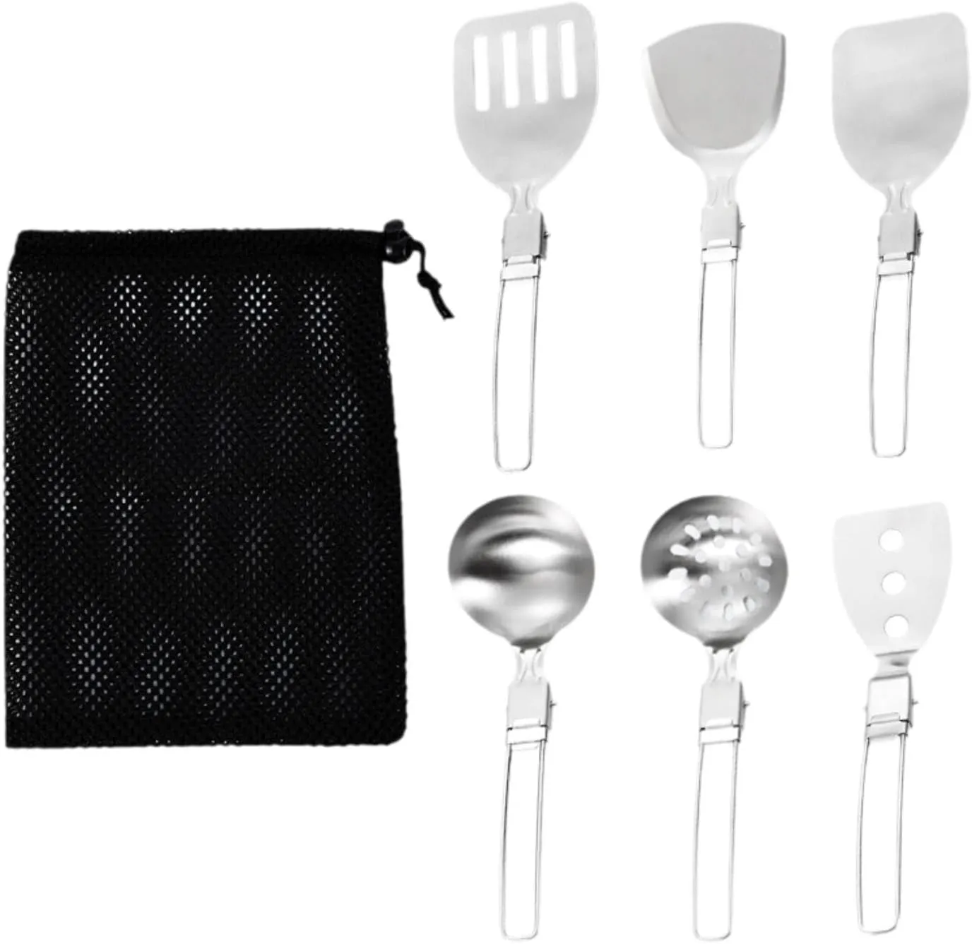 Camp Cooking Utensil Set Outdoor Kitchen Gears Stainless Steel Camping Kitchen Utensil Set Cookware Kit for Camping Grilling