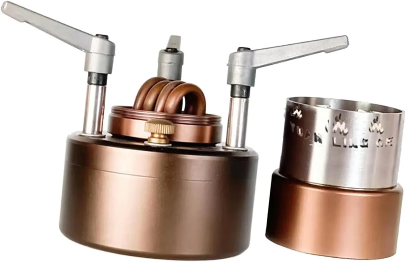 Camp Furnace Alcohol Furnace Burner Compact Lightweight Alcohol Burner Spirit Burner for Hiking Household BBQ Trips Equipment, with Windproof Ring