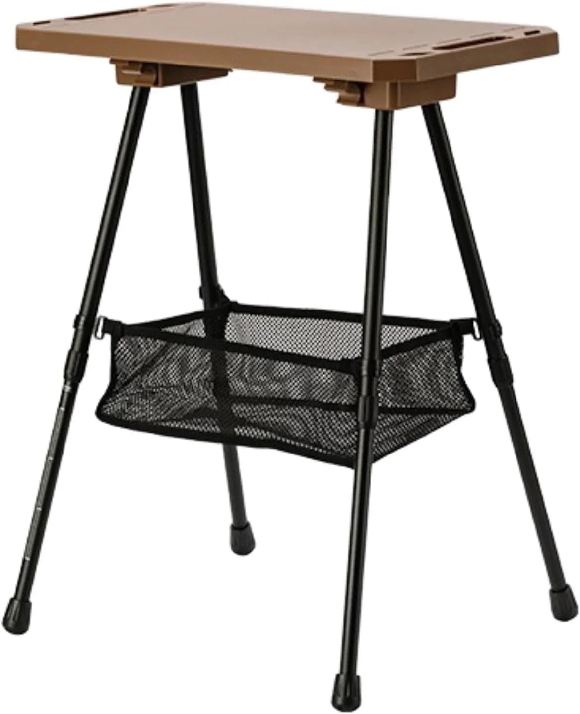 Camp Table Folding Lightweight Furniture Aluminum Alloy with Storage Adjustable Height for Trips Picnic Cooking Beach Kitchen, Khaki