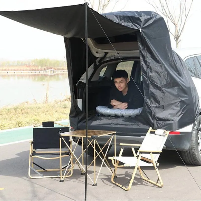 Camper Shade Awning Canopy with Complete Kits for Audi e-tron/Q4 e-tron/Q8 e-tron/Cabriolet/Coupé, Waterproof UV Protection, Easy Set Up, Ultra-Durable Camping Tent,1 Style 1-A Black