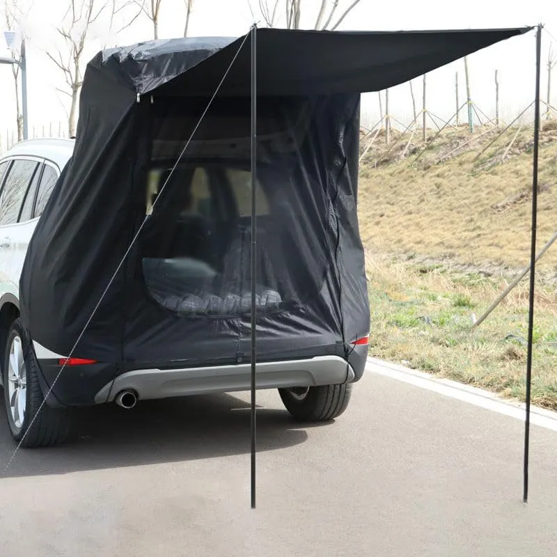 Camper Shade Awning Canopy with Complete Kits for Audi e-tron/Q4 e-tron/Q8 e-tron/Cabriolet/Coupé, Waterproof UV Protection, Easy Set Up, Ultra-Durable Camping Tent,1 Style 1-A Black