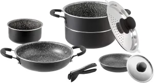 Camping Aluminium Cookware and Tableware Set Pirate 7 1 Ø 20 cm