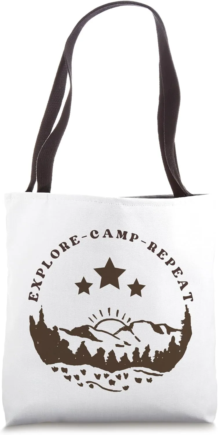 Camping Caravan Camping Motorhome Camping Motif Tote Bag