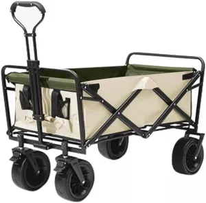 Camping Cart 120L Large Capacity Folding Adjustable Trolley Portable Shopping Pushcart Outdoor Picnic Beach Wagon (D 100 * 50 * 75cm)
