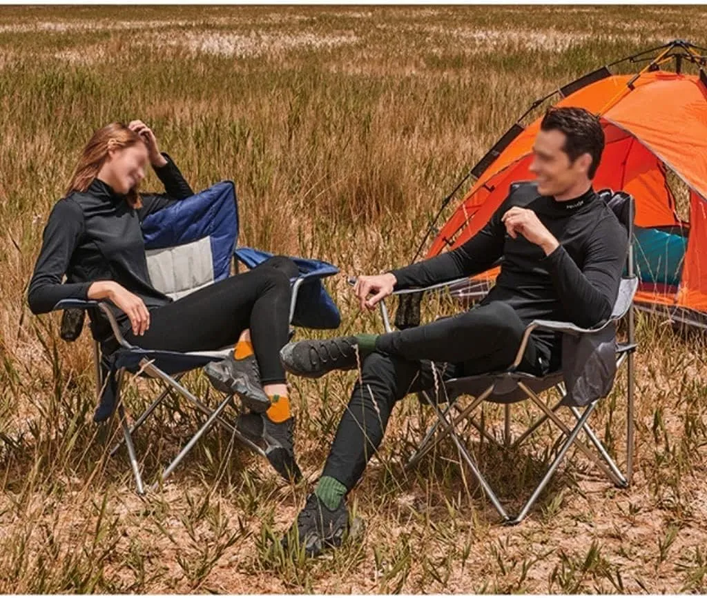 Camping Chair Camp Chair Padded Deck Chair Lightweight Durable Compact Portable Folding Fishing Chair Beach Casual Backrest Chair with Side Pockets Folding Chairs Outdoor Fishing Chair (Col
