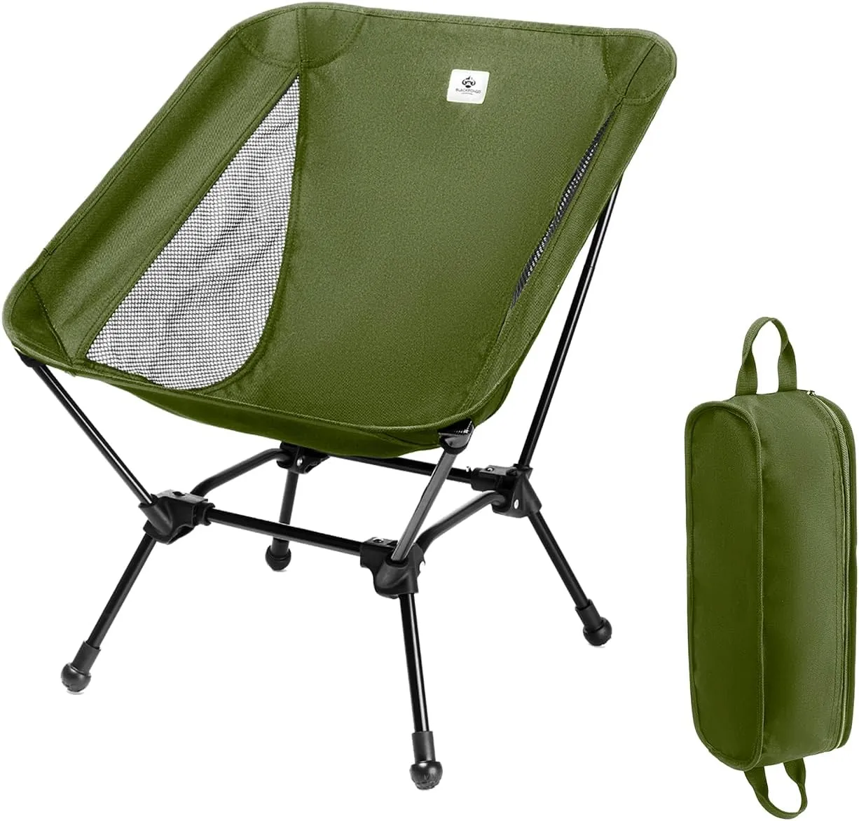 Camping Chair, Foldable Chair with Storage Bag, Outdoor Portable Chair for Adults, Lightweight, Supports 330lbs, Backpacking Chair for Fishing, Hiking, Beach, Lawn (Green)