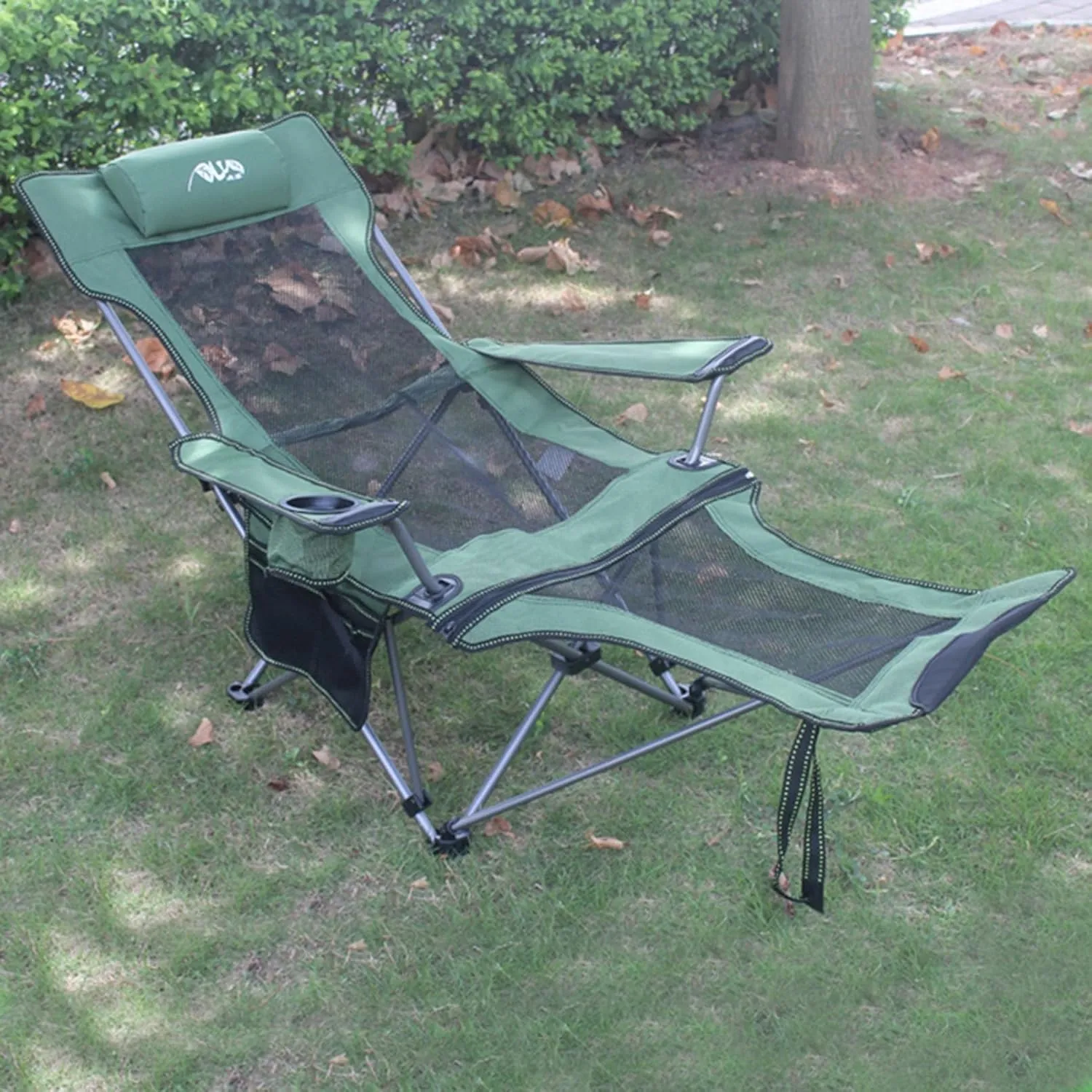 Camping Chair with Footrest,Outdoor Zero Gravity Chair Foldable Recliner Adjustable Patio Lounge Side Cup Holder Tray