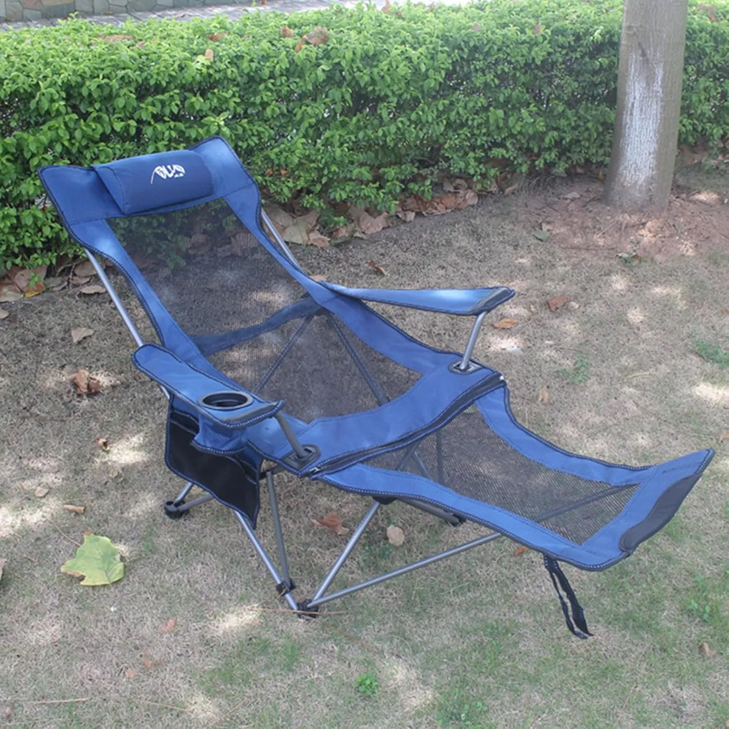 Camping Chair with Footrest,Outdoor Zero Gravity Chair Foldable Recliner Adjustable Patio Lounge Side Cup Holder Tray
