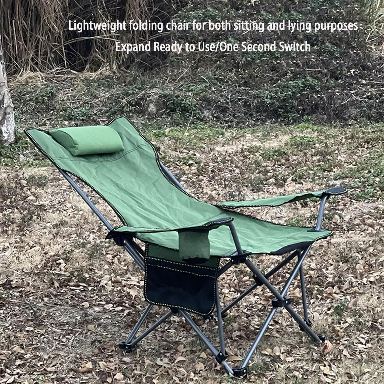 Camping Chair with Footrest,Outdoor Zero Gravity Chair Foldable Recliner Adjustable Patio Lounge Side Cup Holder Tray
