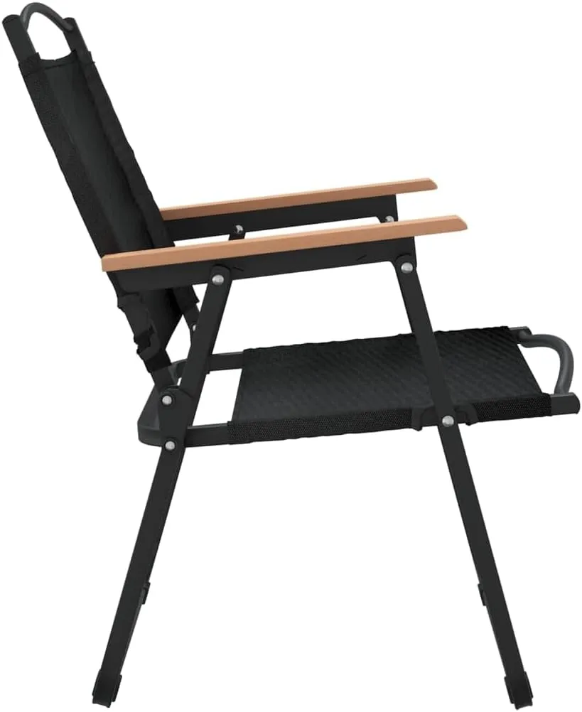 Camping Chairs 2 Pcs Black Oxford Fabric Outdoor Folding Chair Lightweight Patio Chairs for Camping, Beach, Picnic, Garden and Outdoor Activities