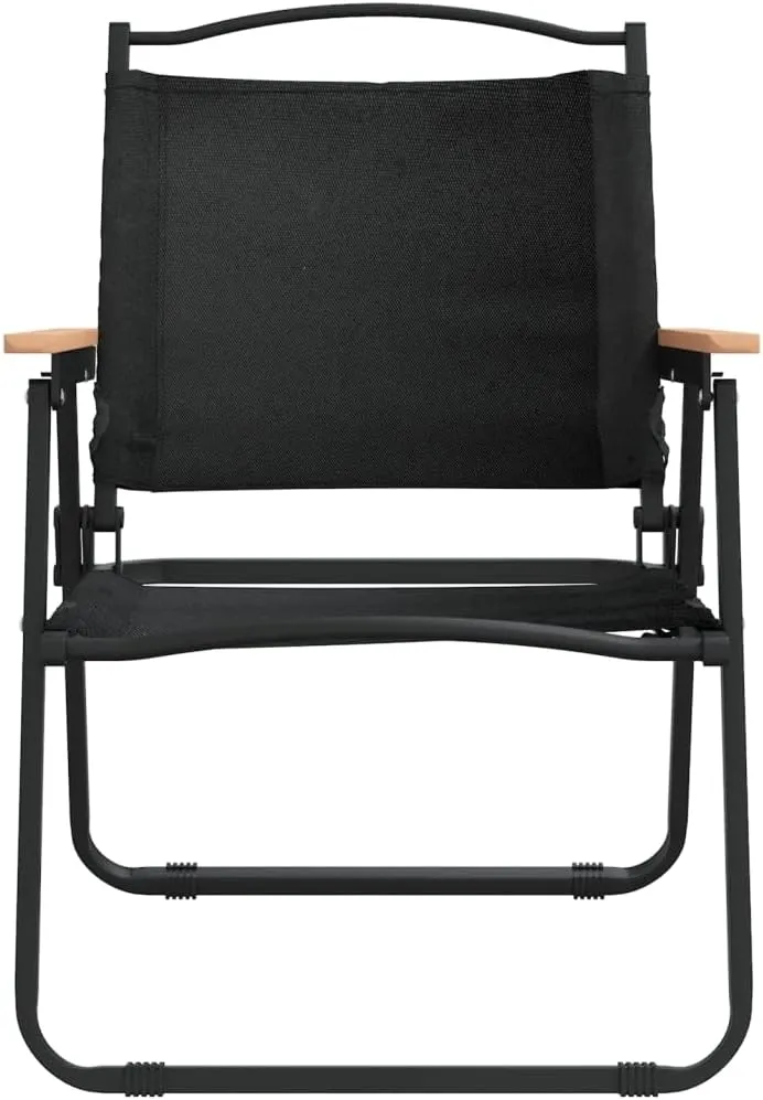 Camping Chairs 2 Pcs Black Oxford Fabric Outdoor Folding Chair Lightweight Patio Chairs for Camping, Beach, Picnic, Garden and Outdoor Activities