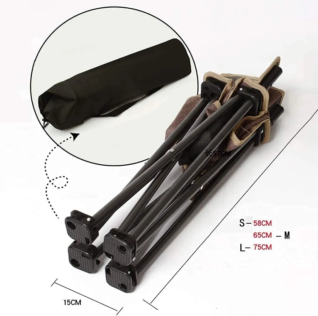 Camping Chairs for Adults Garden Chair Folding Camping Stool Portable Fishing Seat with Side Pocket for Picnic Beach Hiking Comfortable Rest Brown