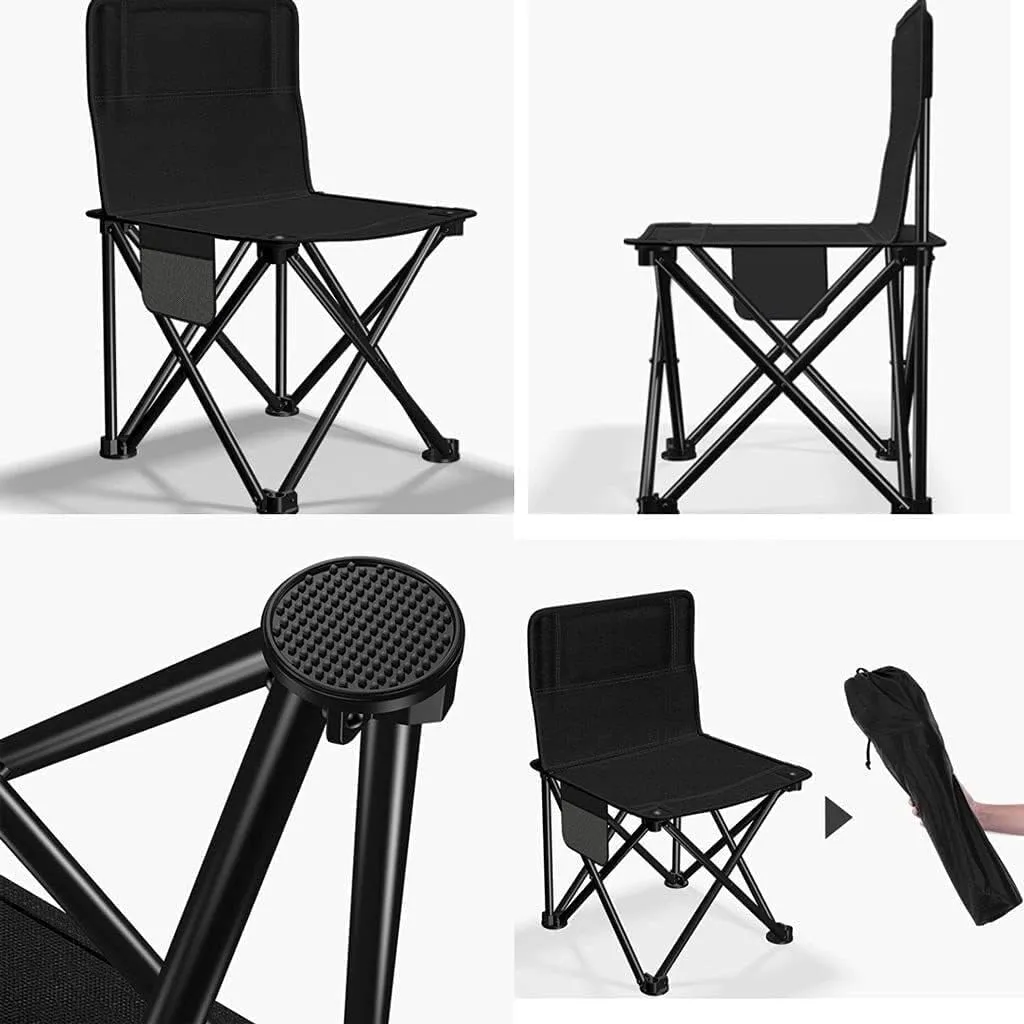 Camping Chairs Outdoor Folding Backrest Chair Portable Fishing Chair with Side Pocket Lightweight Leisure Chairs Padded Deck Chair Portable Folding Chair (Color : F)