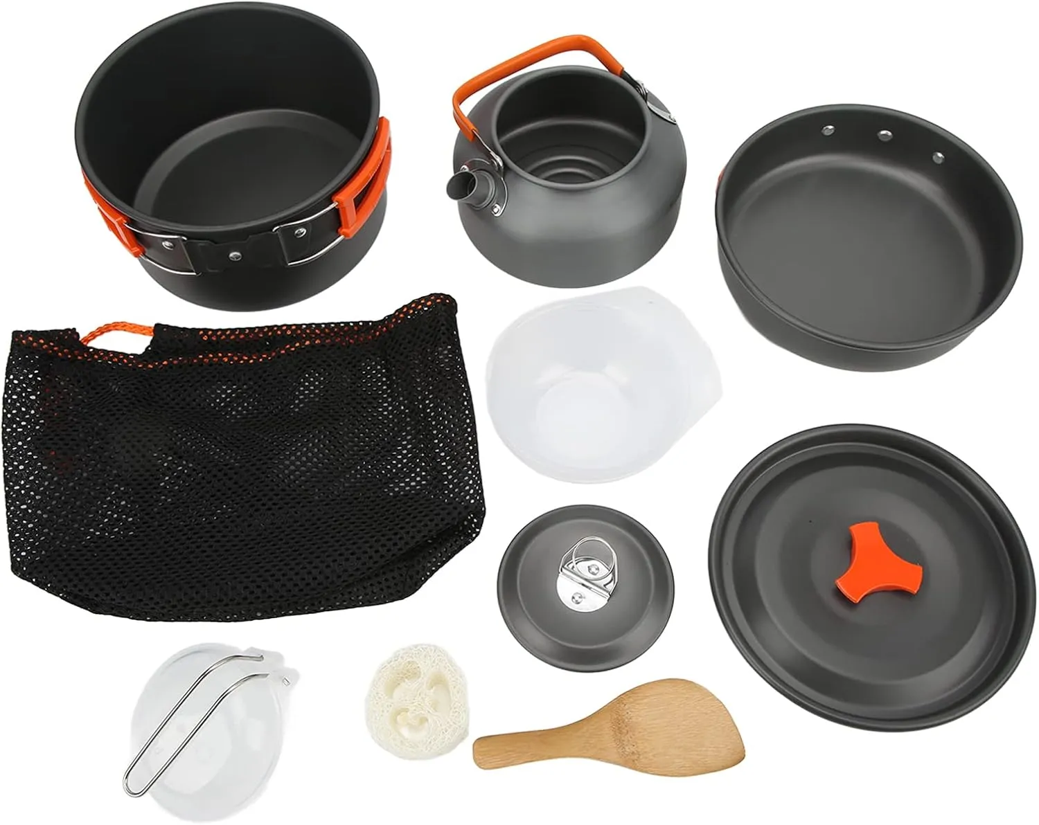 Camping Cooking Set Multilayer Portable Cookware Set with Frying Pan for 2 to 3 People