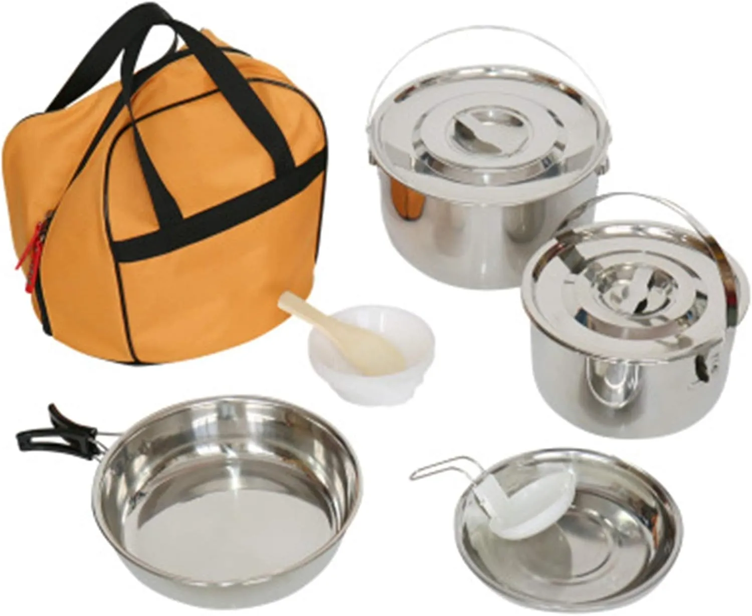 Camping Cookware Camping Cookware Set - Compact Stainless Steel Cooking Pots and Pans | Outdoor Cook Set for Hiking | Beach | Hiking Gear Outdoor Camping Cookware (Silver 4)