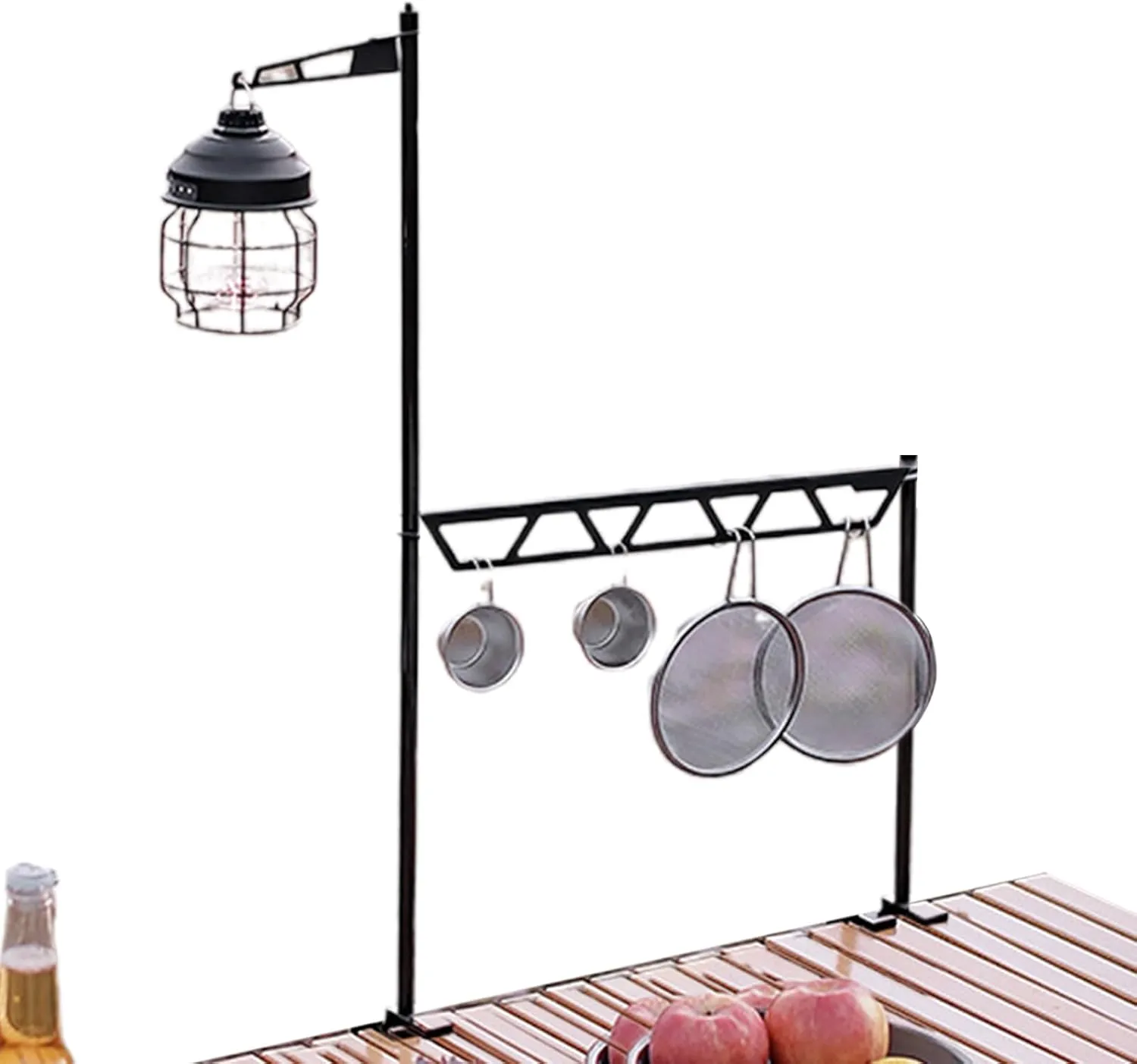 Camping Cookware Shelf - Desktop Cookware Storage Stand,Removable Tool Organizer, Cutlery Holder, Pot Hanger, Metal Shelf for Picnic Grill Camping Travel Hiking