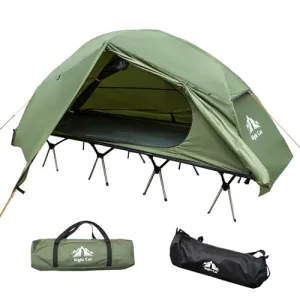 Camping Cot Tent-Waterproof 1-Person Off-Ground Combo Cot Bed for Adults