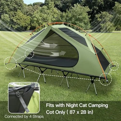 Camping Cot Tent-Waterproof 1-Person Off-Ground Combo Cot Bed for Adults