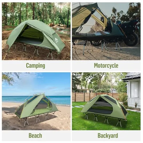 Camping Cot Tent-Waterproof 1-Person Off-Ground Combo Cot Bed for Adults