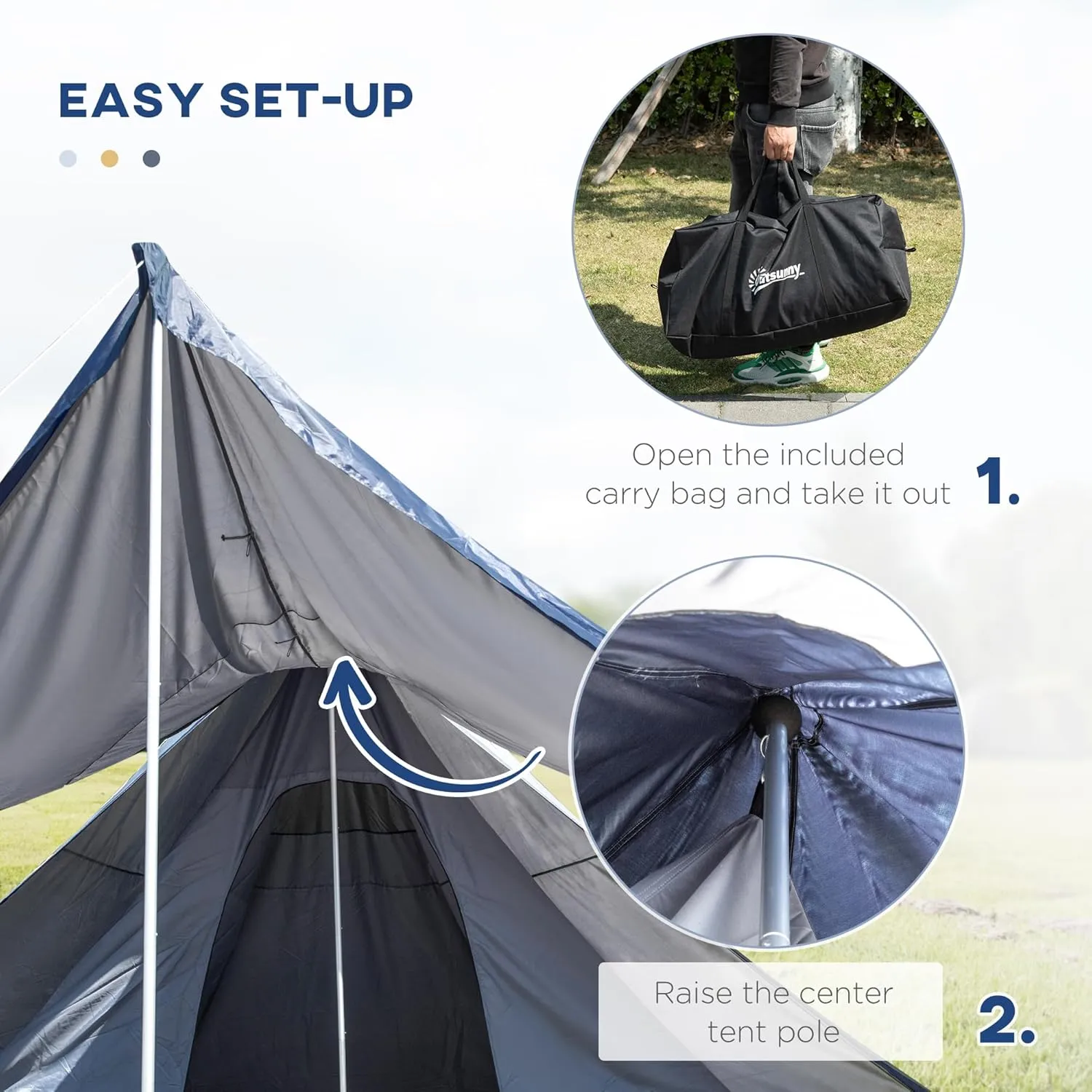 Camping Dome Tent is Suitable for 2/3/4/5 People, Waterproof, Spacious, Portable Backpack Tent, Suitable for Outdoor Camping/Hiking and Outdoor, Portable Tent