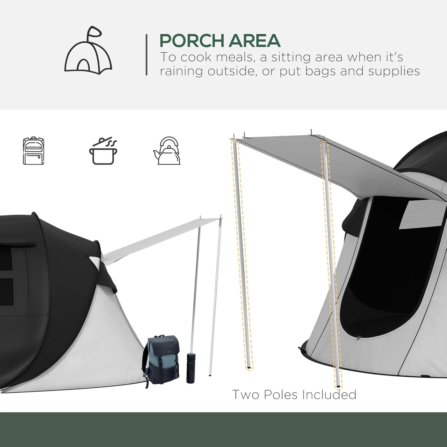 Camping Dome Tent is Suitable for 2/3/4/5 People, Waterproof, Spacious, Portable Backpack Tent, Suitable for Outdoor Camping/Hiking and Outdoor, Portable Tent