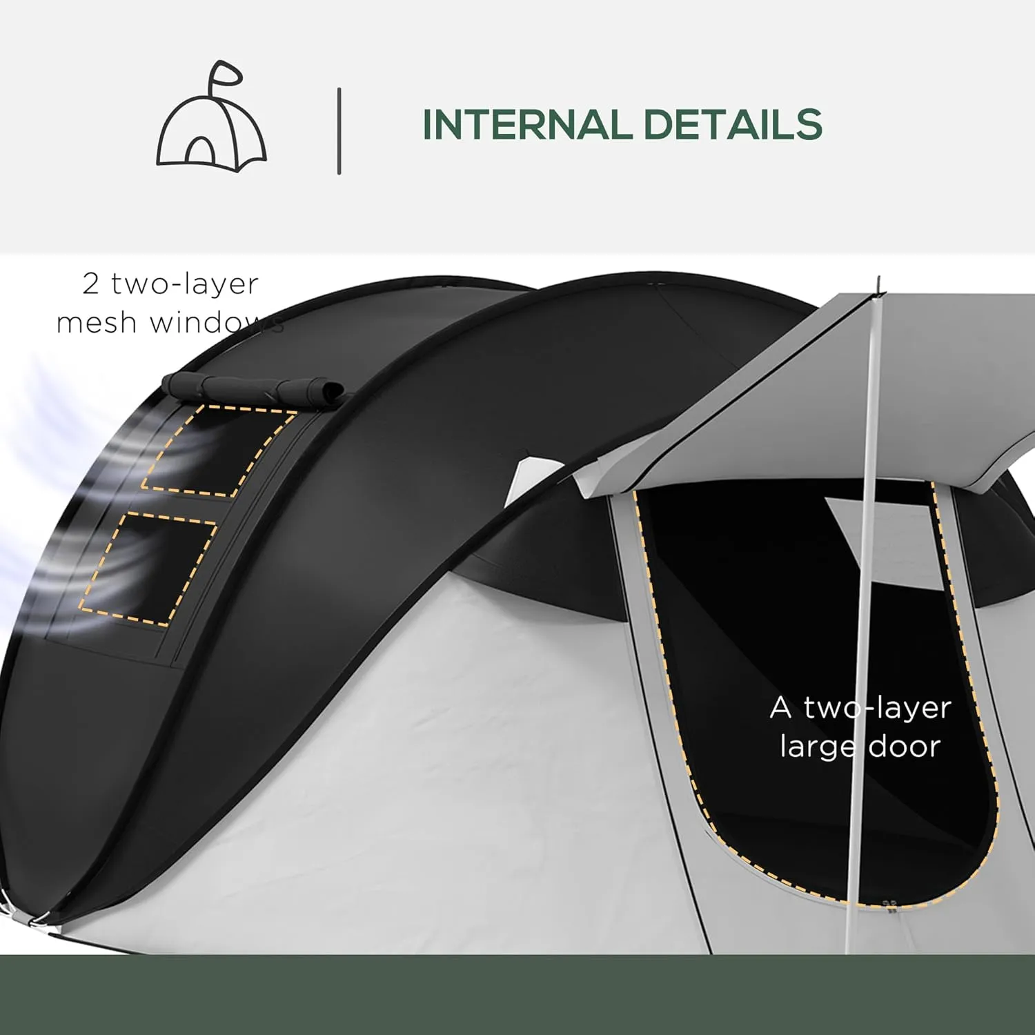 Camping Dome Tent is Suitable for 2/3/4/5 People, Waterproof, Spacious, Portable Backpack Tent, Suitable for Outdoor Camping/Hiking and Outdoor, Portable Tent