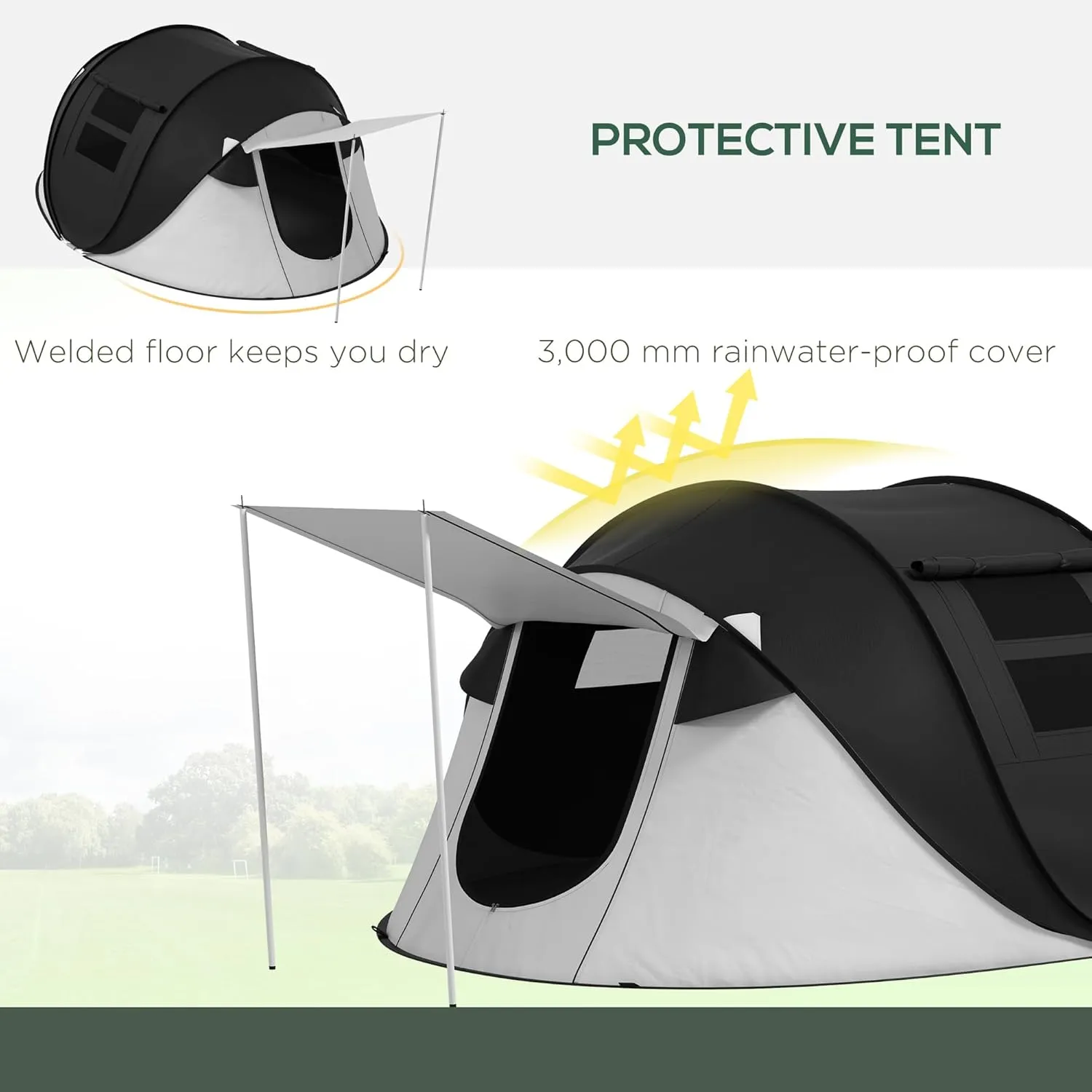 Camping Dome Tent is Suitable for 2/3/4/5 People, Waterproof, Spacious, Portable Backpack Tent, Suitable for Outdoor Camping/Hiking and Outdoor, Portable Tent