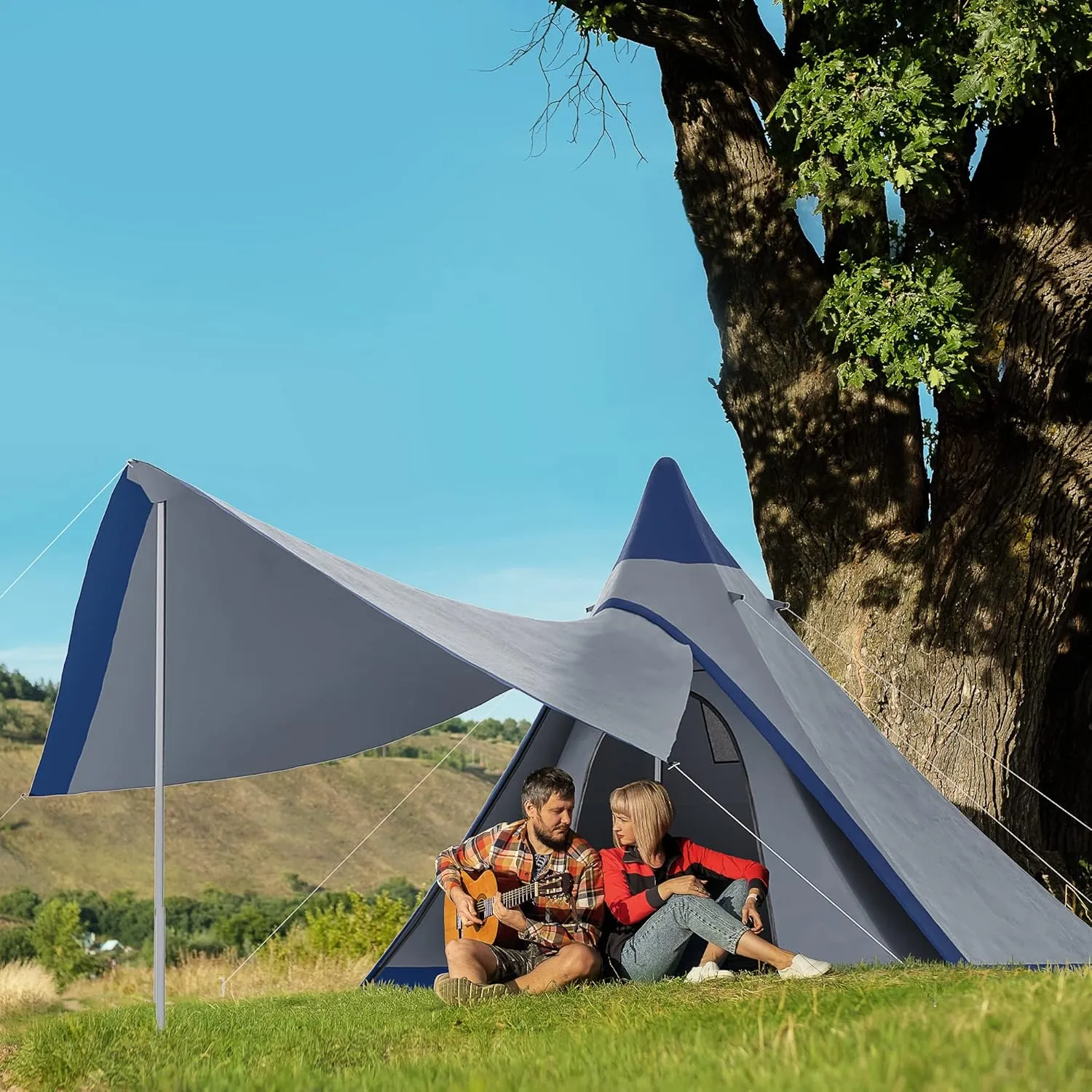 Camping Dome Tent is Suitable for 2/3/4/5 People, Waterproof, Spacious, Portable Backpack Tent, Suitable for Outdoor Camping/Hiking and Outdoor, Portable Tent