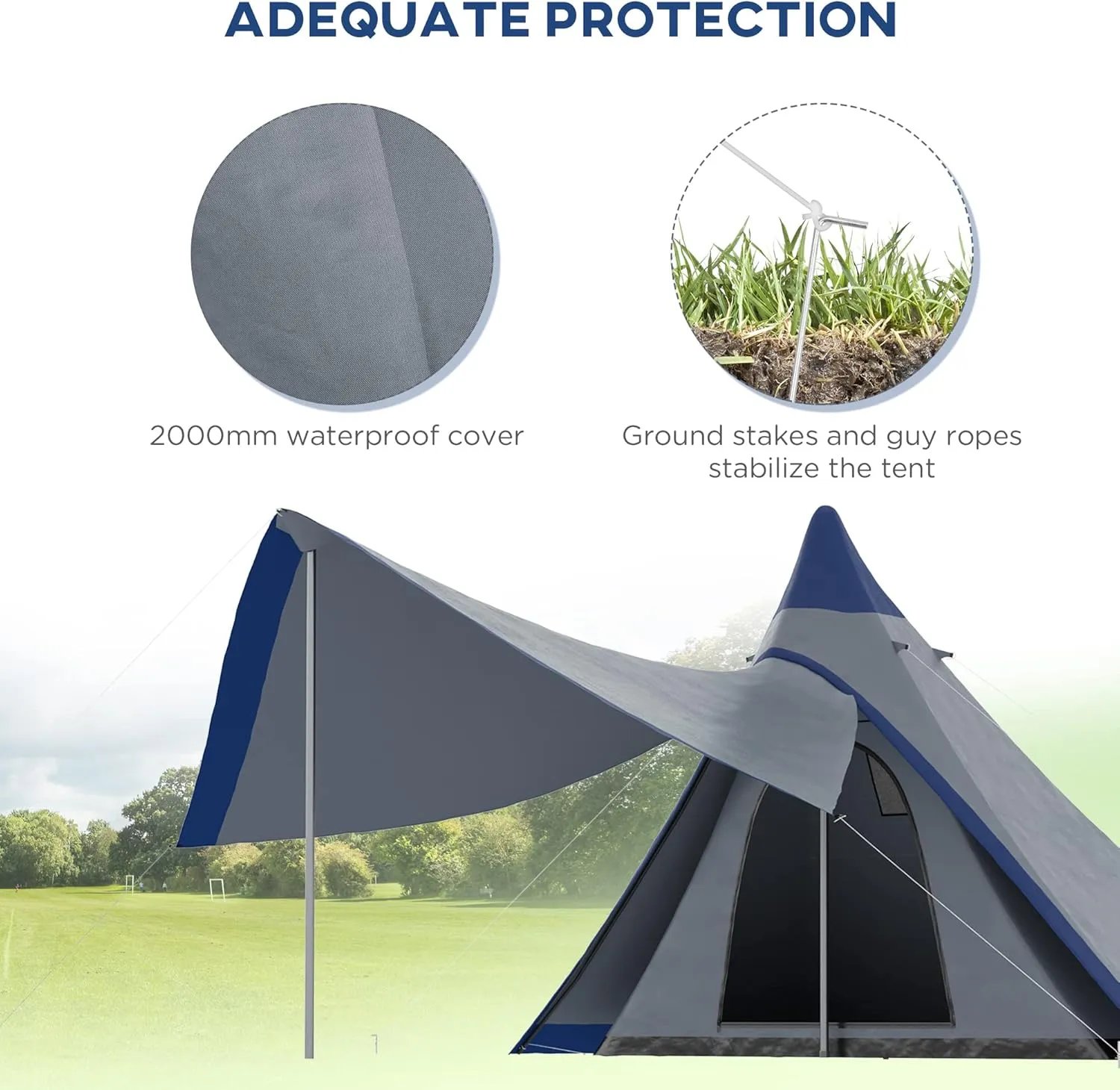 Camping Dome Tent is Suitable for 2/3/4/5 People, Waterproof, Spacious, Portable Backpack Tent, Suitable for Outdoor Camping/Hiking and Outdoor, Portable Tent