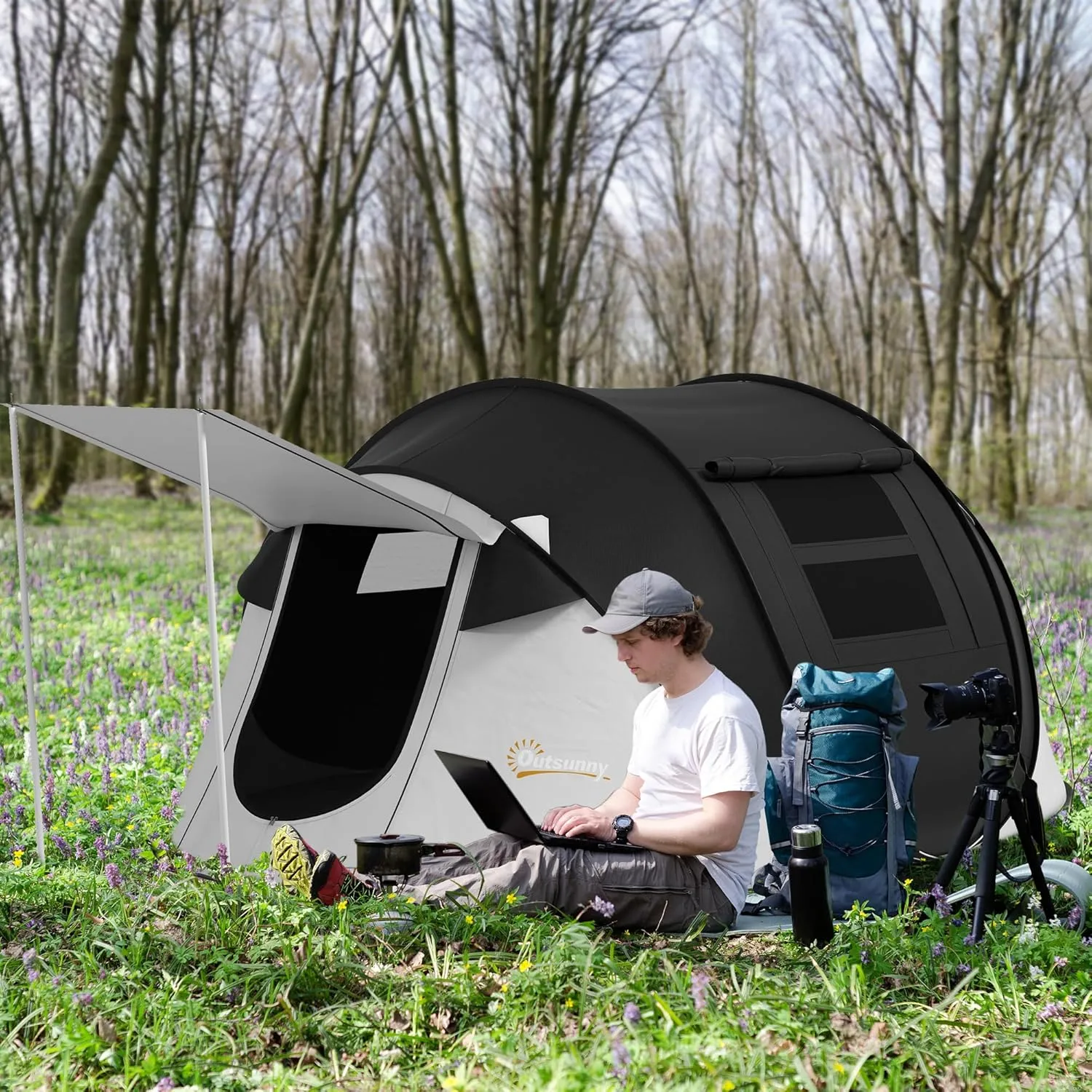 Camping Dome Tent is Suitable for 2/3/4/5 People, Waterproof, Spacious, Portable Backpack Tent, Suitable for Outdoor Camping/Hiking and Outdoor, Portable Tent
