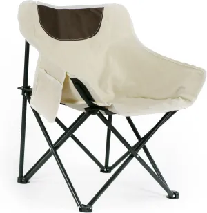 Camping Folding Chair Moon Stool Outdoor Portable High Back Home (Yellow high Back Chair)