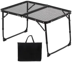 Camping Folding Mesh Table, Height Adjustable & Lightweight & Portable Portable Grill Table for Camping, Picnic, Beach and BBQ, RV A