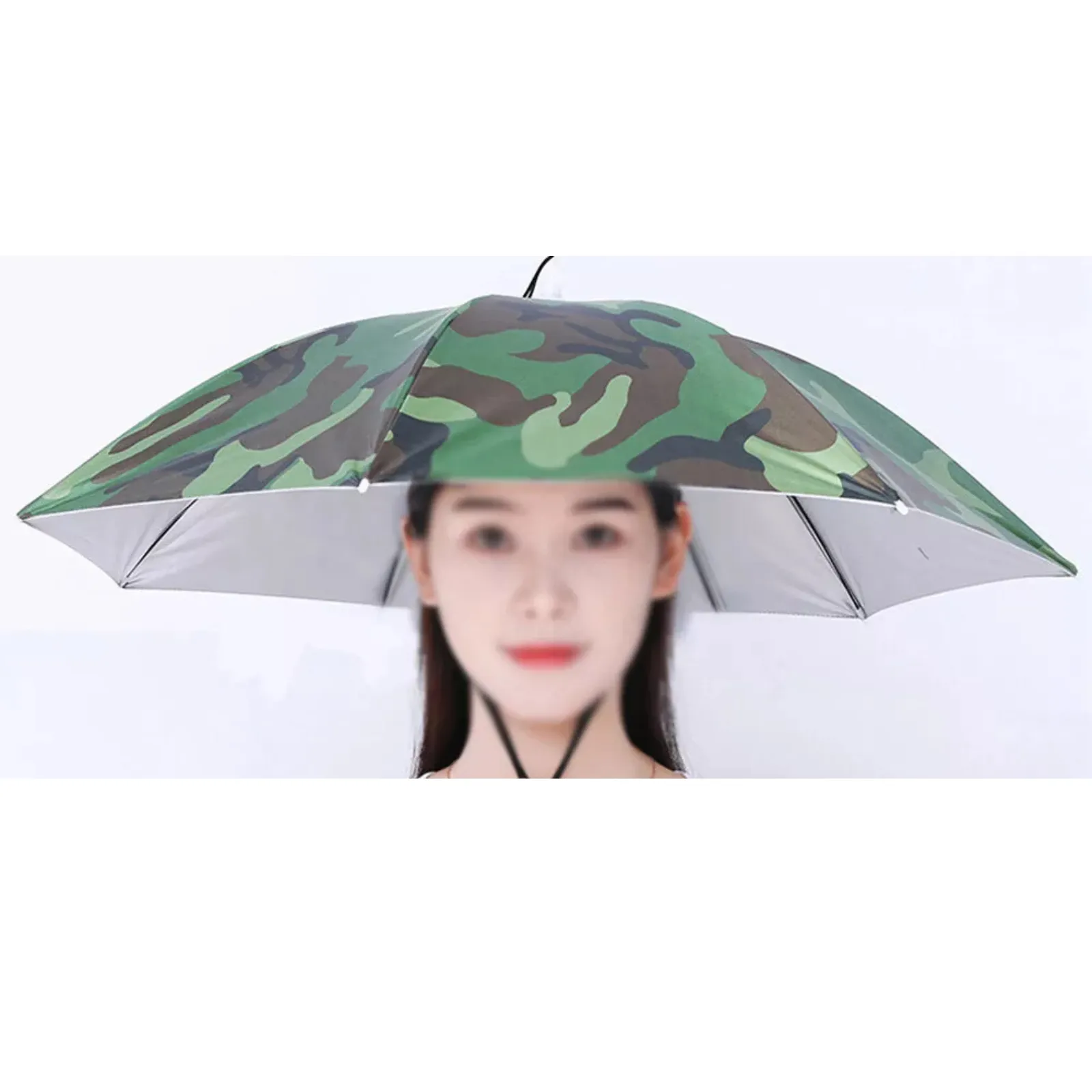 Camping Headwear Head Cap Umbrella Hat Outdoor Rain Foldable 1x Camouflage