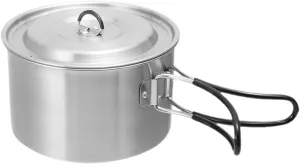 Camping Pot Camp Stockpot Easy to Clean with Handle Non Stick with Lid Cookware for Backpacking Fishing Travel Hiking BBQ