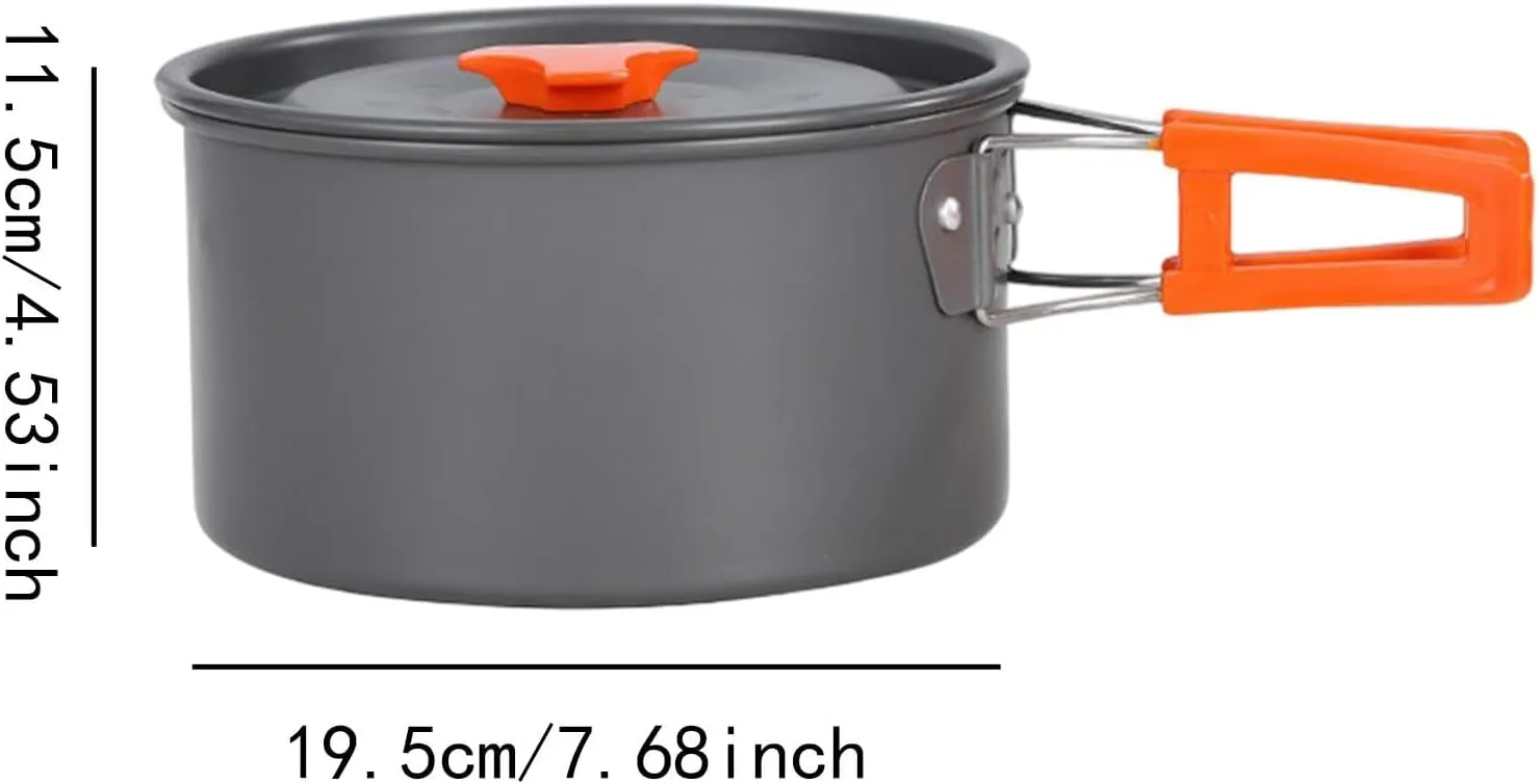 Camping Pot Cookware Practical Easy to Clean Compact Portable with Lid Stockpot for Fishing Beach BBQ Explorers Backpacking