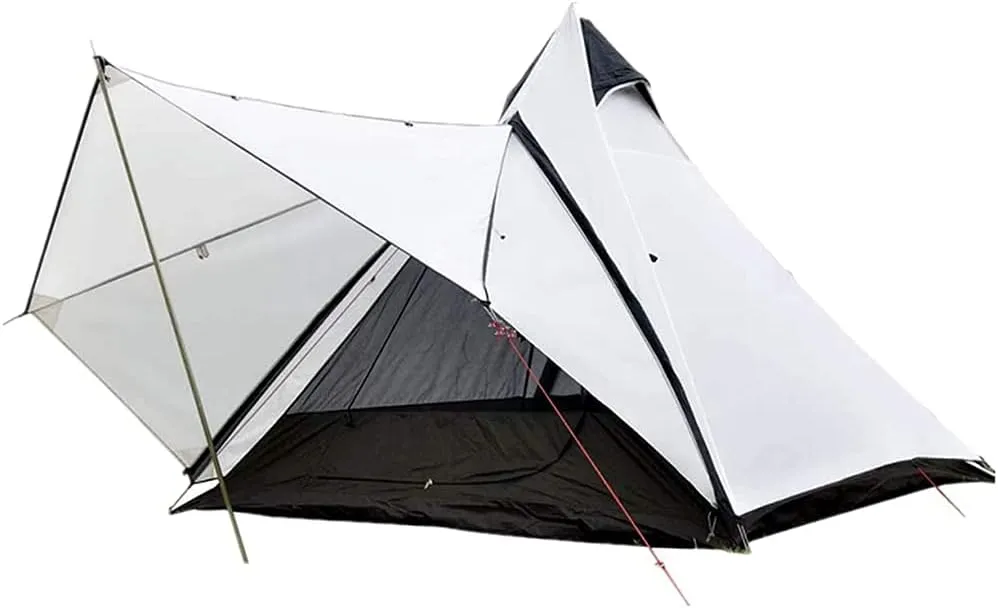 Camping Pyramid Tent Adult Indian Teepee Tent Yurt Tent Double Layers Waterproof Anti-UV Windproof Tents for Outdoor Camping Hiking Hunting 3-4 Person