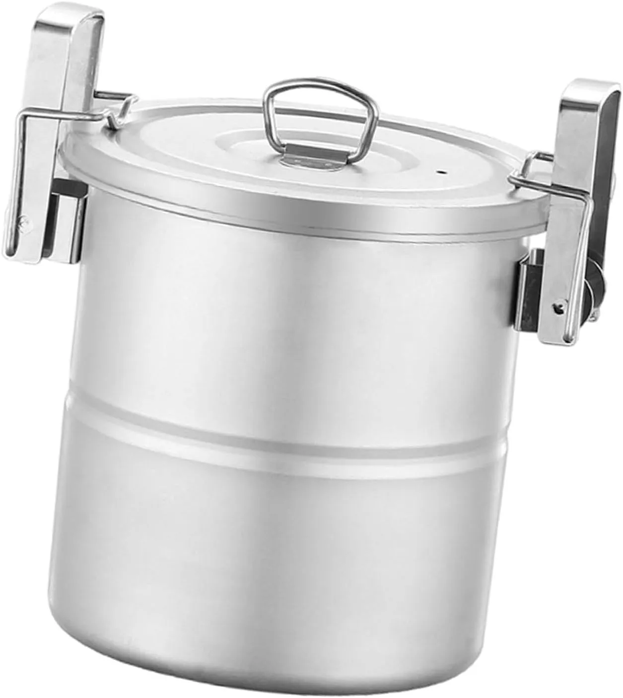 Camping Rice Cooker Rice Cooking Pot with Lid Nonstick 304 Stainless Steel Small Steamer Cookware for Fishing Picnic Survival, 2 to 3 People